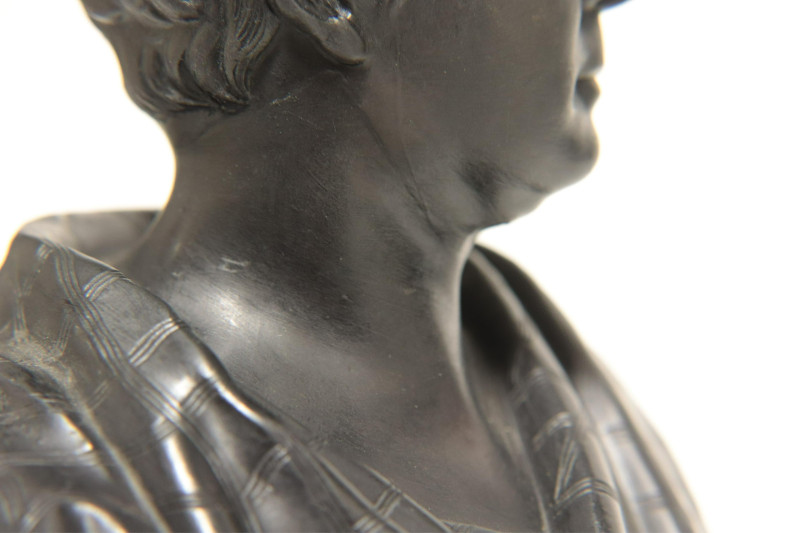 2 Wedgwood Black Basalt Busts, Wesley &amp; Scott