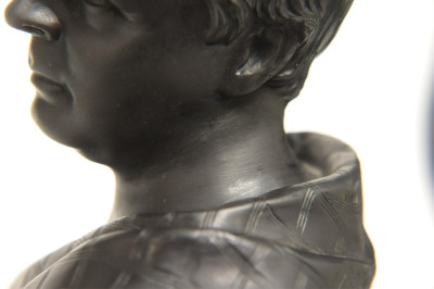 2 Wedgwood Black Basalt Busts, Wesley &amp; Scott