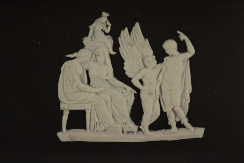 7 Wedgwood Black Basal Boxes and Pin Trays