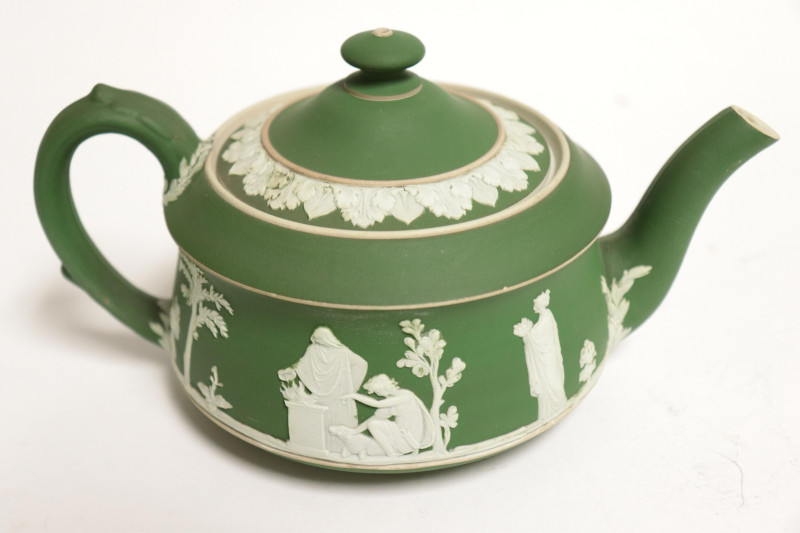 10 Wedgwood Dark Green Jasper Dip Tea Wares