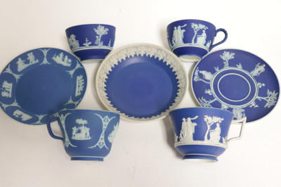Approx. 20 Wedgwood Blue Jasper Dip Tea Wares