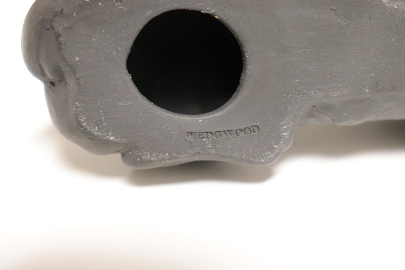 2 Black Basalt Wedgwood Recumbent Lions