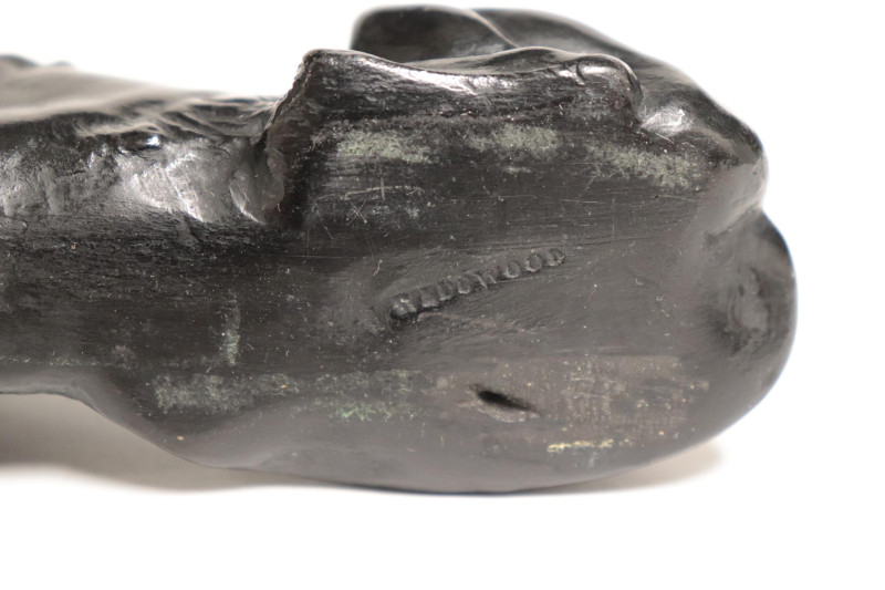 2 Black Basalt Wedgwood Recumbent Lions