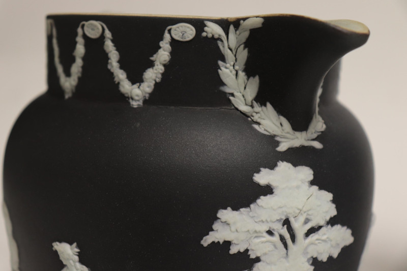 Wedgwood Black Jasper Dip Vase &amp; 2 Pitchers