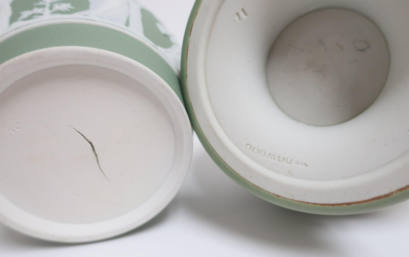 5 Wedgwood Green Jasper Dip Vases