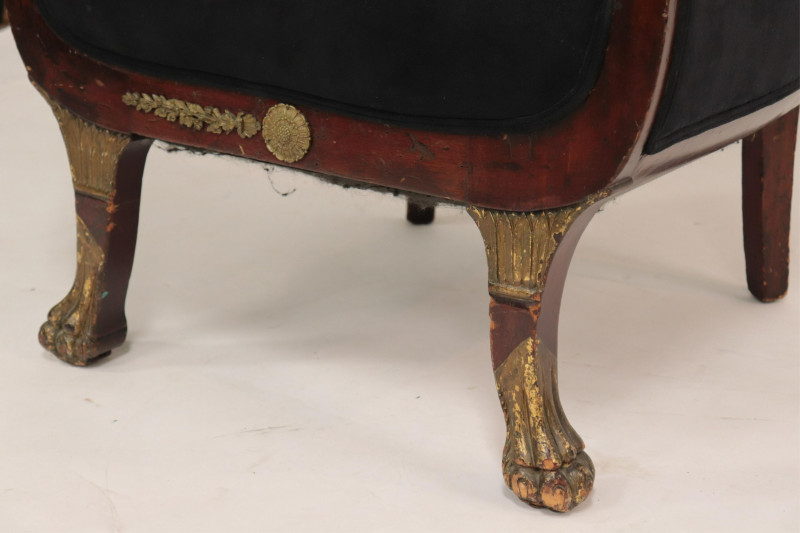 Empire Parcel-Gilt Mahogany Tub Chair