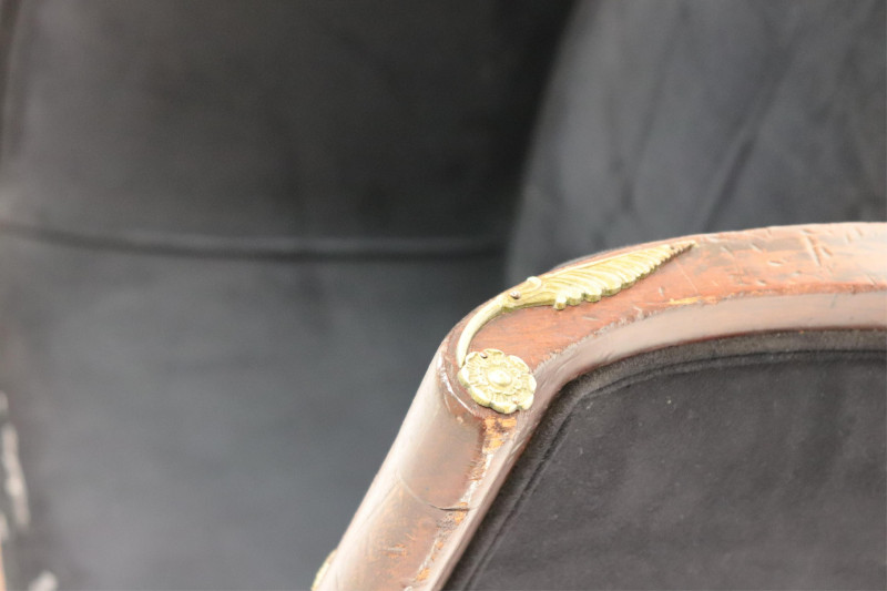 Empire Parcel-Gilt Mahogany Tub Chair