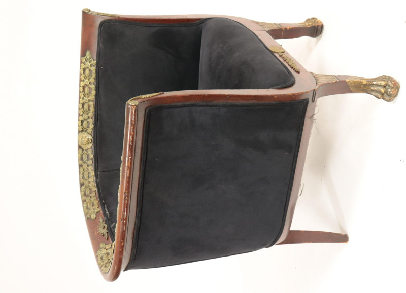 Empire Parcel-Gilt Mahogany Tub Chair