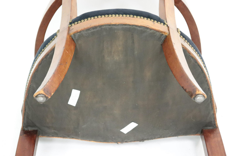 Empire Style Brass Mounted Desk Chair, 19th C.