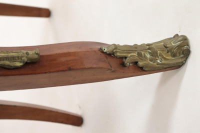 Empire Style Brass Mounted Desk Chair, 19th C.