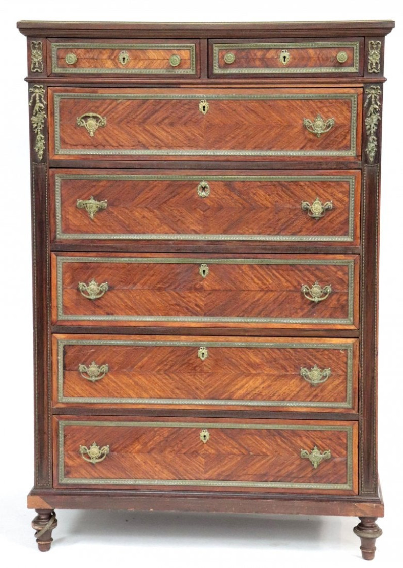 Louis XVI Style Tall Chest, possibly RJ Horner