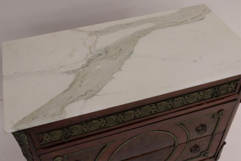 Louis XVI Style Mahogany &amp; Marquetry Commode