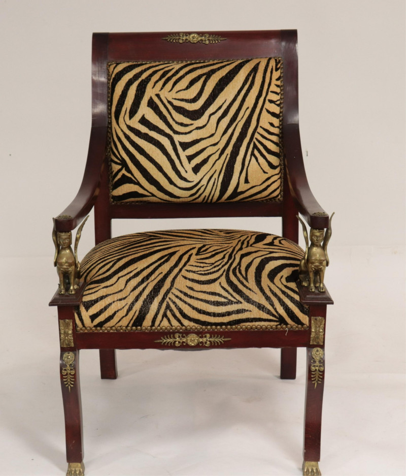 Empire Style Stained Beechwood Fauteuil