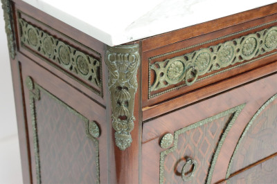 Louis XVI Style Mahogany &amp; Marquetry Commode
