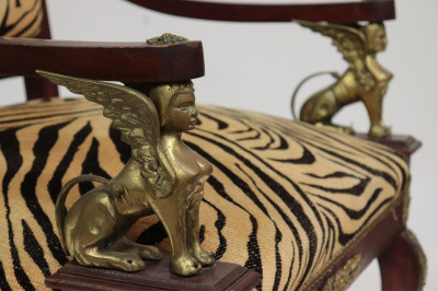 Empire Style Stained Beechwood Fauteuil