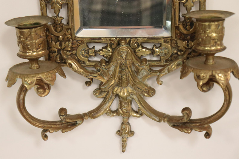 Pr Bradley &amp; Hubbard Style Mirrored Wall Sconces