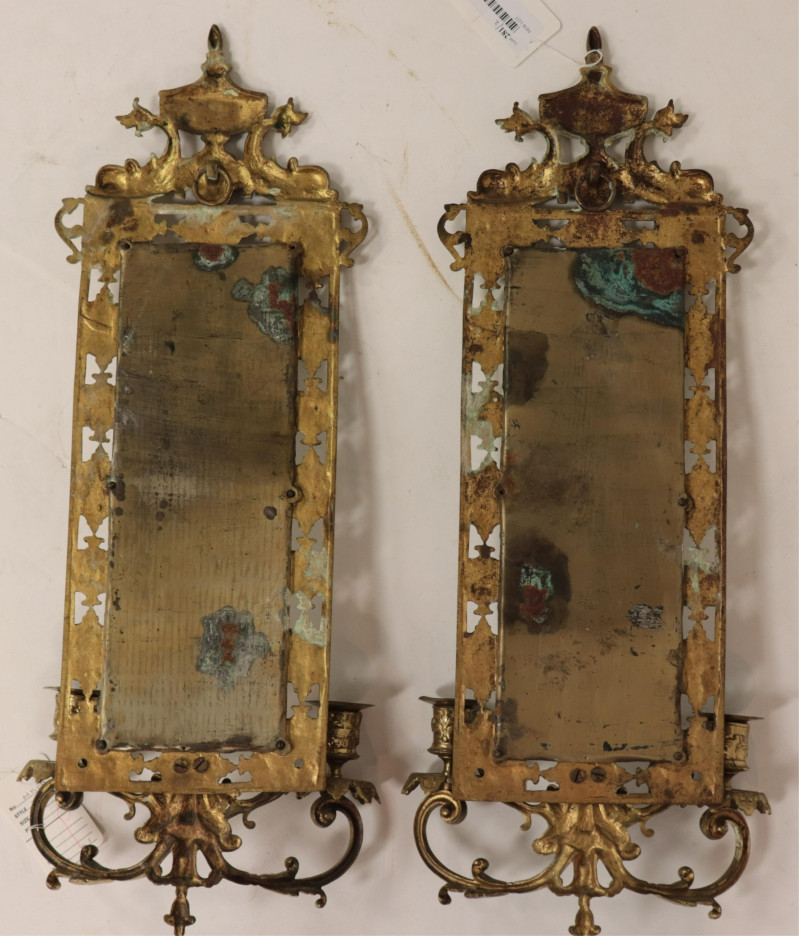 Pr Bradley &amp; Hubbard Style Mirrored Wall Sconces