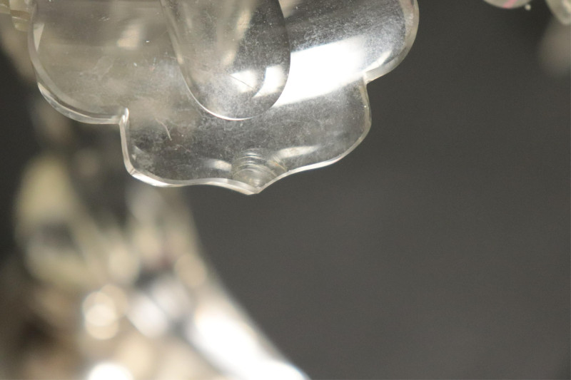 Pair Cut Glass Cornucopia Vases; Sterling Bases