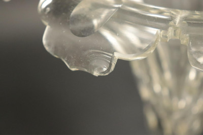 Pair Cut Glass Cornucopia Vases; Sterling Bases