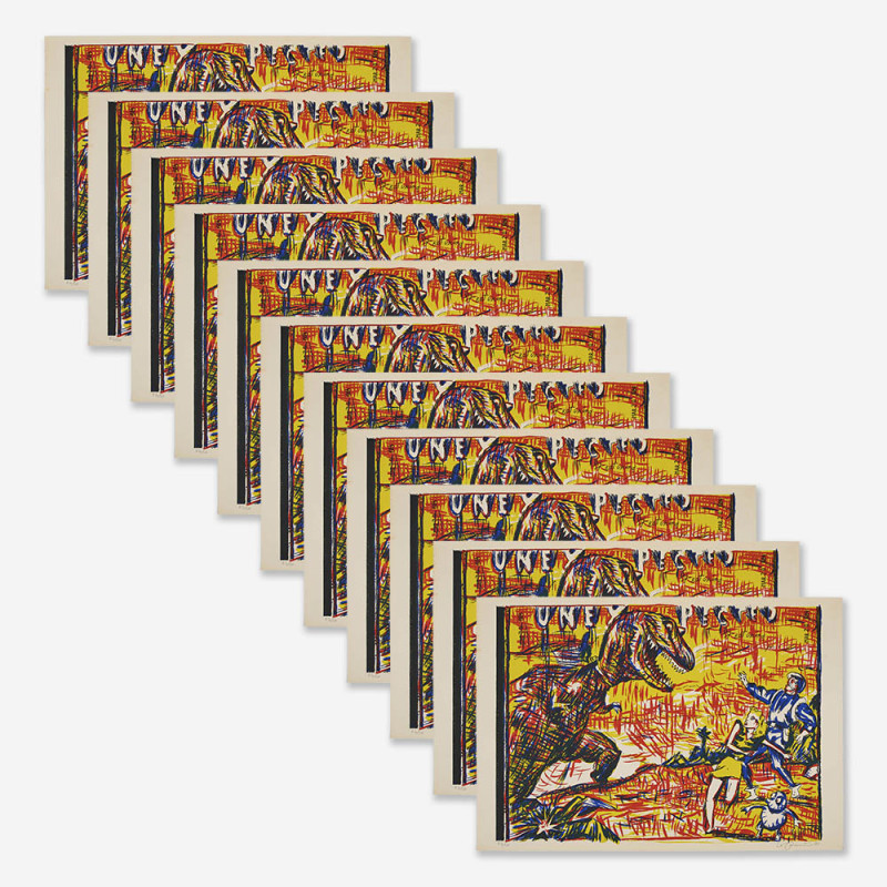 Unknown Artist - Group of ten, (10) Untitled (T-Rex)