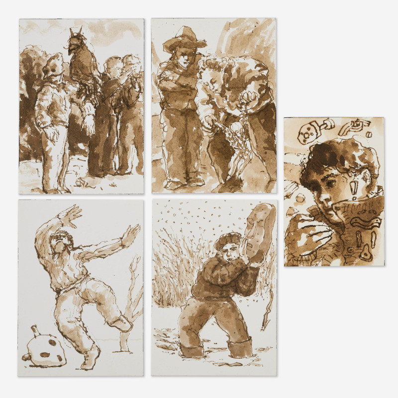 Robert Jessup - Group, five (5) works on paper