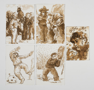 Robert Jessup - Group, five (5) works on paper