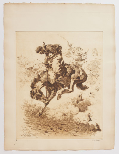 William Robinson Leigh - Foul Rope Left (Bronco Buster)