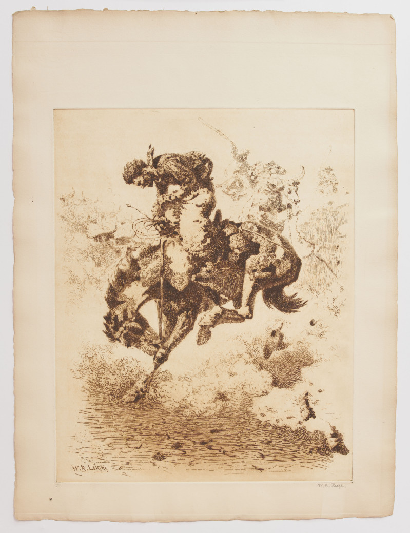 William Robinson Leigh - Foul Rope Left (Bronco Buster)