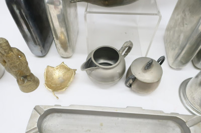 Metal Lot, incl. Arts &amp; Crafts, Flasks, etc.