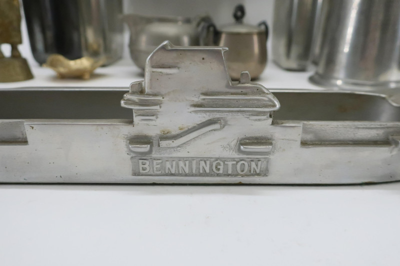 Metal Lot, incl. Arts &amp; Crafts, Flasks, etc.