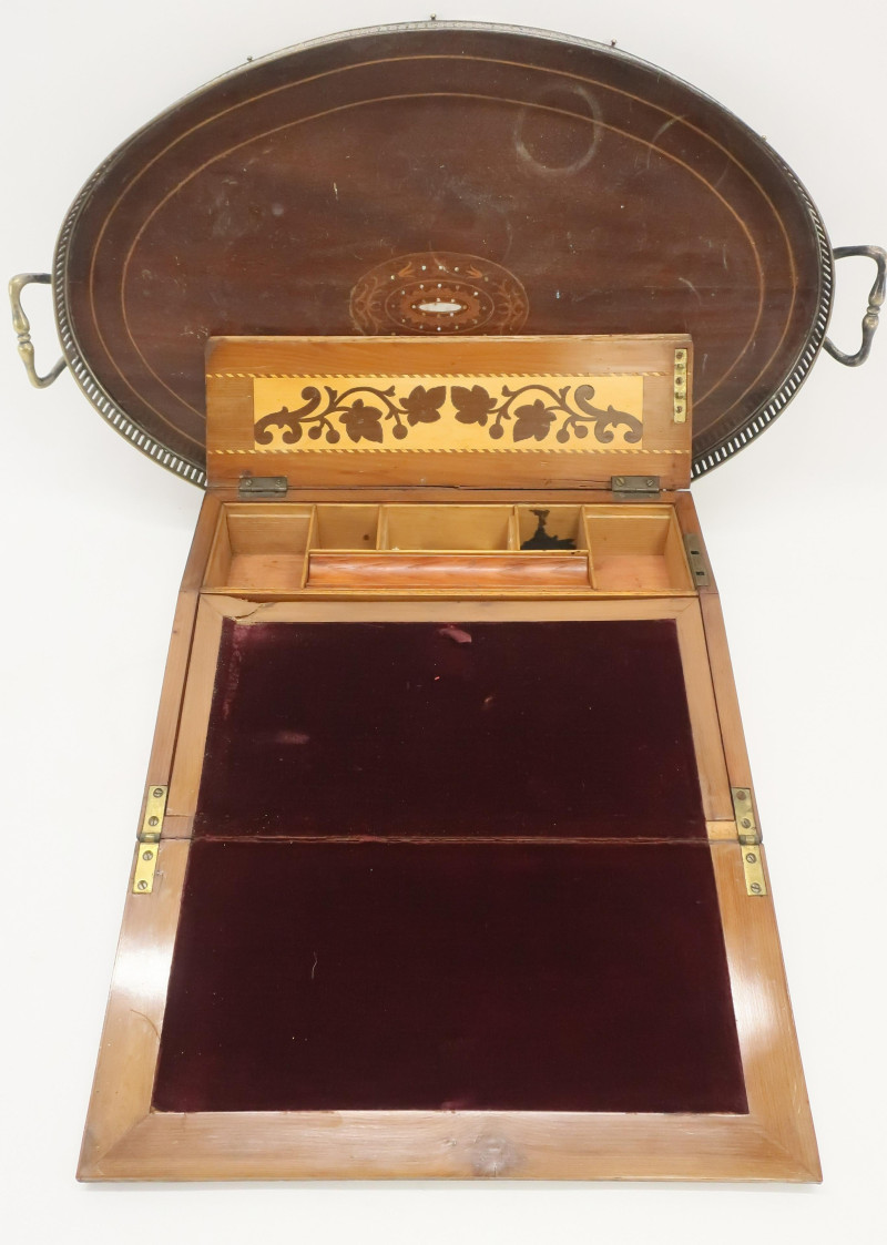 Dutch Lap Desk, 19th C. &amp; Edwardian Tray