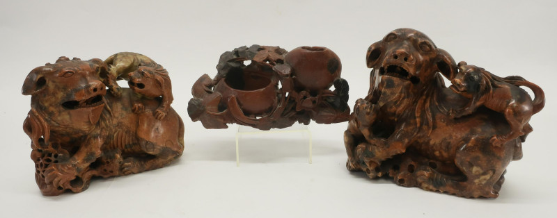 3 Chinese Soapstone Carvings