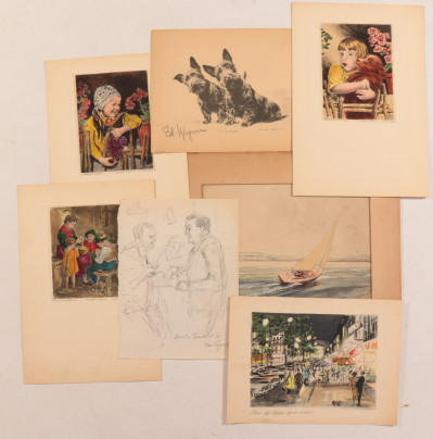 Art Folio, incl. prints, w/c, photos