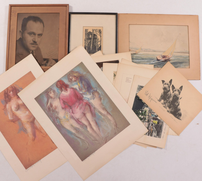 Art Folio, incl. prints, w/c, photos