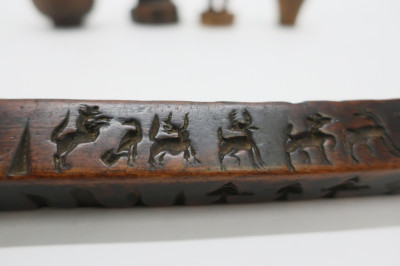 5 Wood Carved Mostly Tibetan Objects