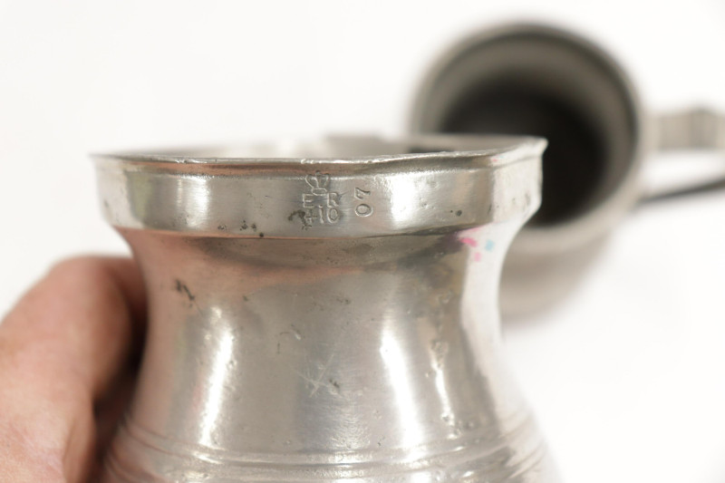 Five 19C English Pewter Measured Tankards