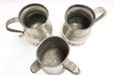 Five 19C English Pewter Measured Tankards