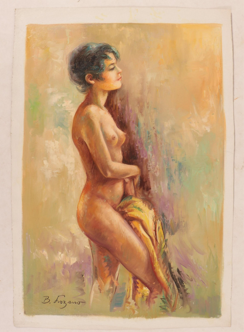 Group of Six Nudes Oil on Canvas, 20th C