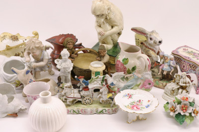 Assorted Collection Porcelains: Figurals, Vases