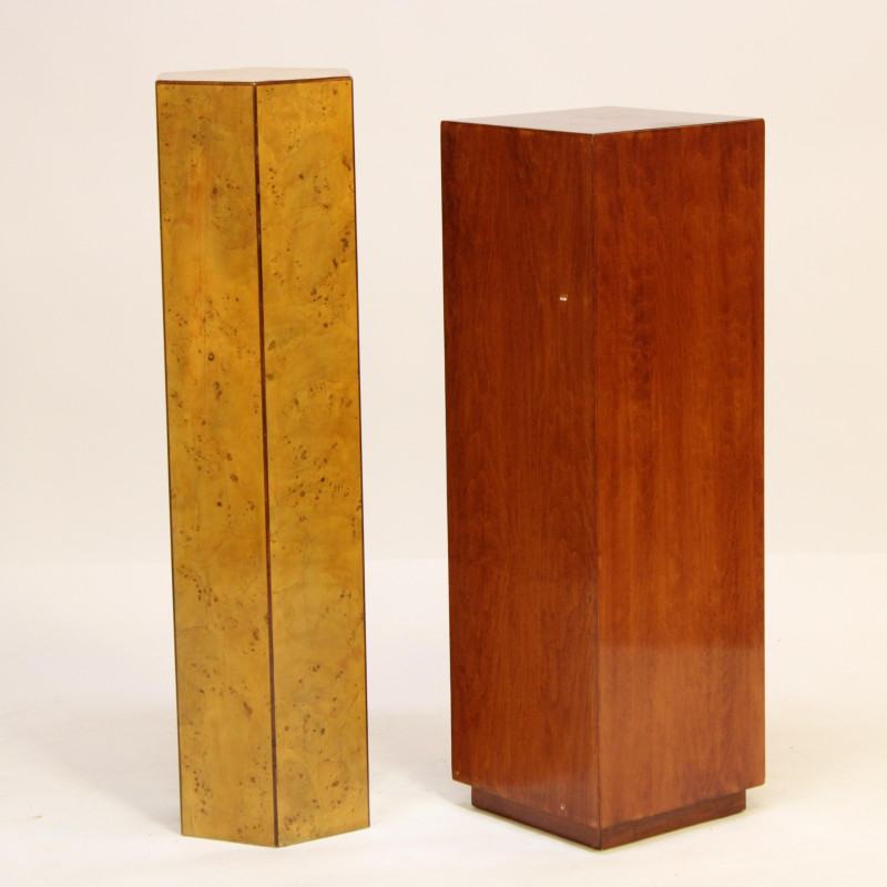 Art Deco Bird&apos;s Eye Maple &amp;amp; Mahogany Pedestals