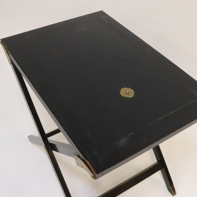 Baker Brass &amp;amp; Black Lacquer Butler&apos;s Tray Table