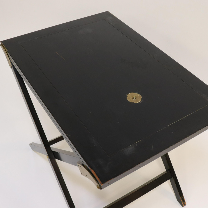 Baker Brass &amp;amp; Black Lacquer Butler&apos;s Tray Table