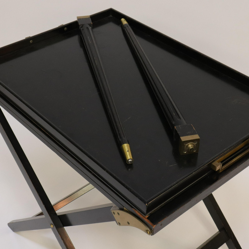 Baker Brass &amp;amp; Black Lacquer Butler&apos;s Tray Table