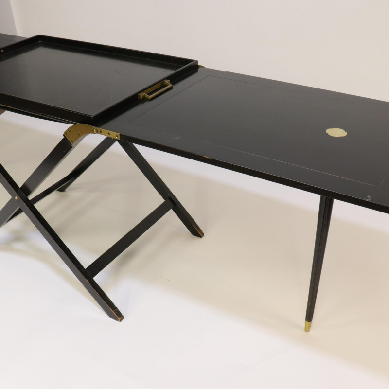 Baker Brass &amp;amp; Black Lacquer Butler&apos;s Tray Table