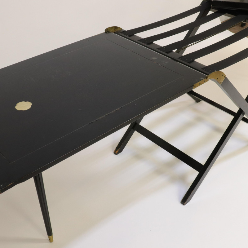 Baker Brass &amp;amp; Black Lacquer Butler&apos;s Tray Table
