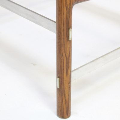 4 Edward Wormley Dunbar Oak &amp;amp; Chrome Armchairs