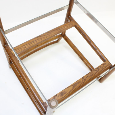 4 Edward Wormley Dunbar Oak &amp;amp; Chrome Armchairs