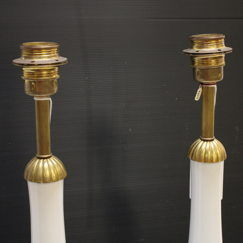 Pr Neo Classic Style White Ceramic &amp;amp; Brass Lamps