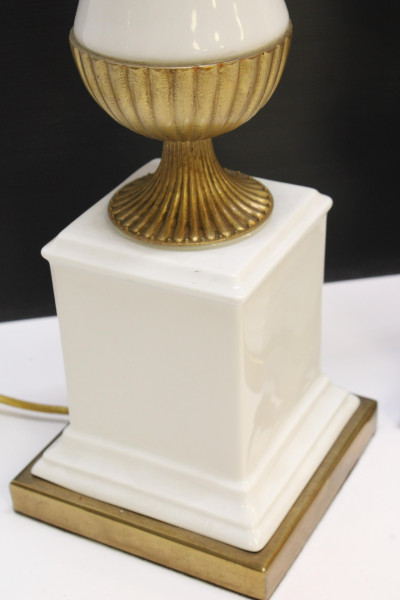 Pr Neo Classic Style White Ceramic &amp;amp; Brass Lamps