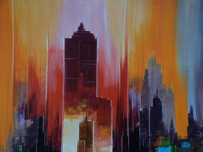 Heinz Munnich - Red Abstract Skyline, 1974